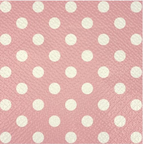 Guardanapo Rosa Poá Branco 20x21