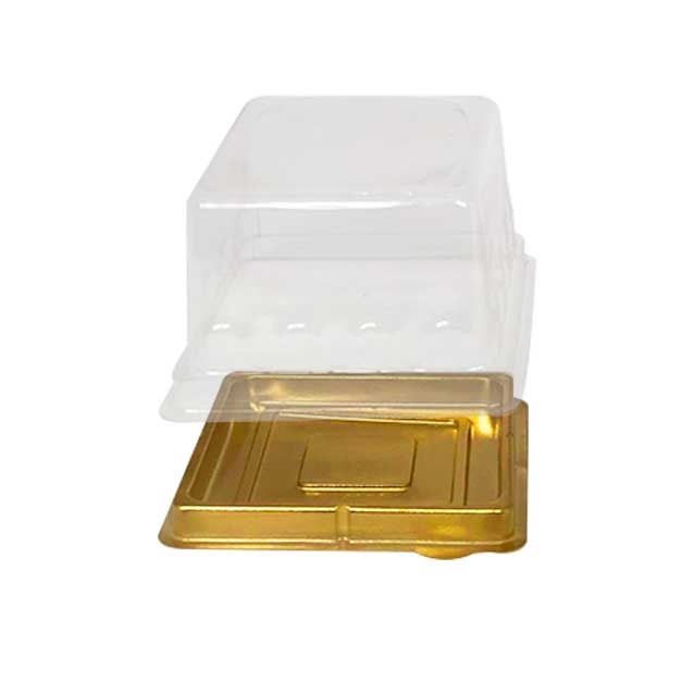 Mini Cake Box Quadrada Ouro c/10